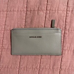 Michael Kors Pebbled Gray Card Holder